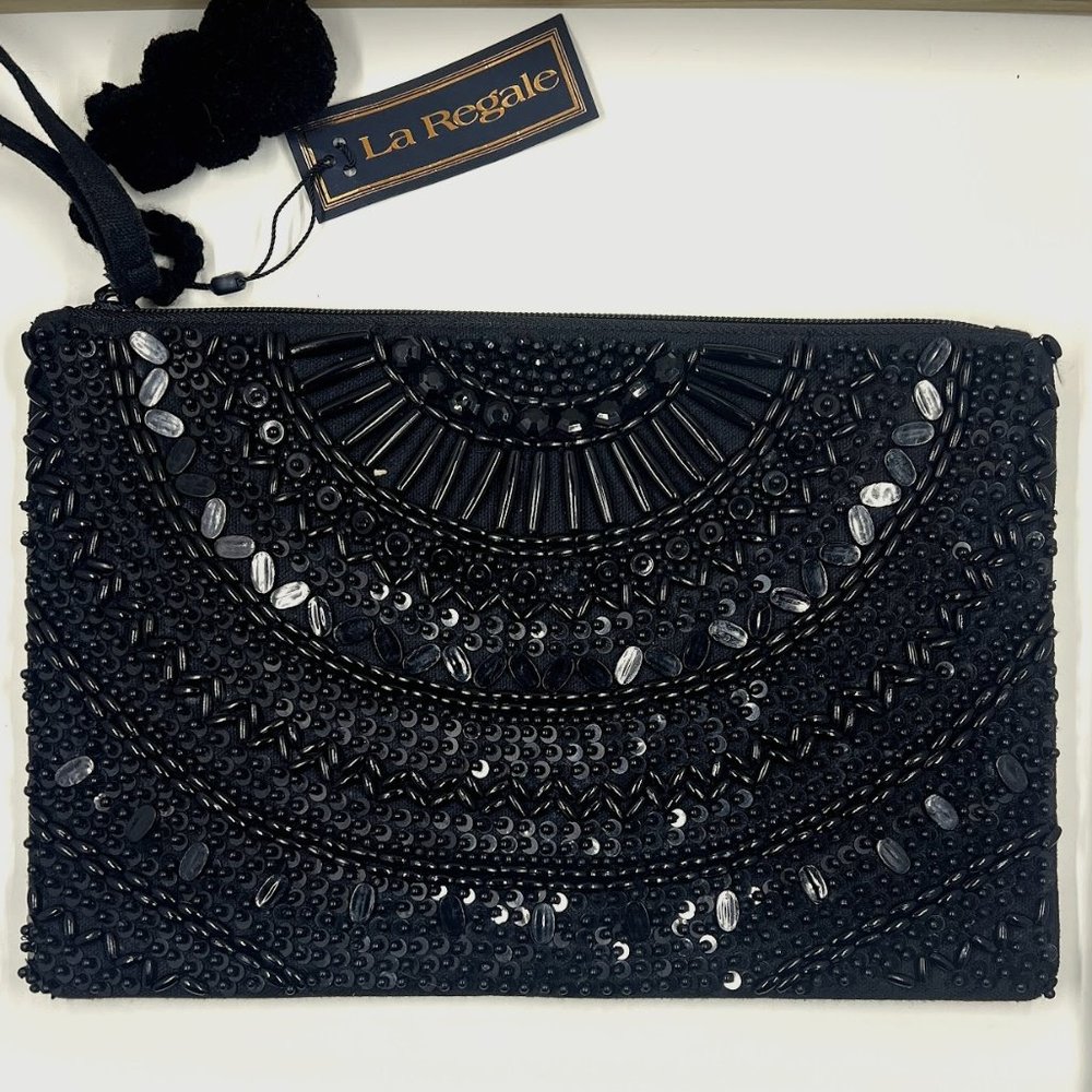 NWT La Regale Mosaic Beaded Clutch